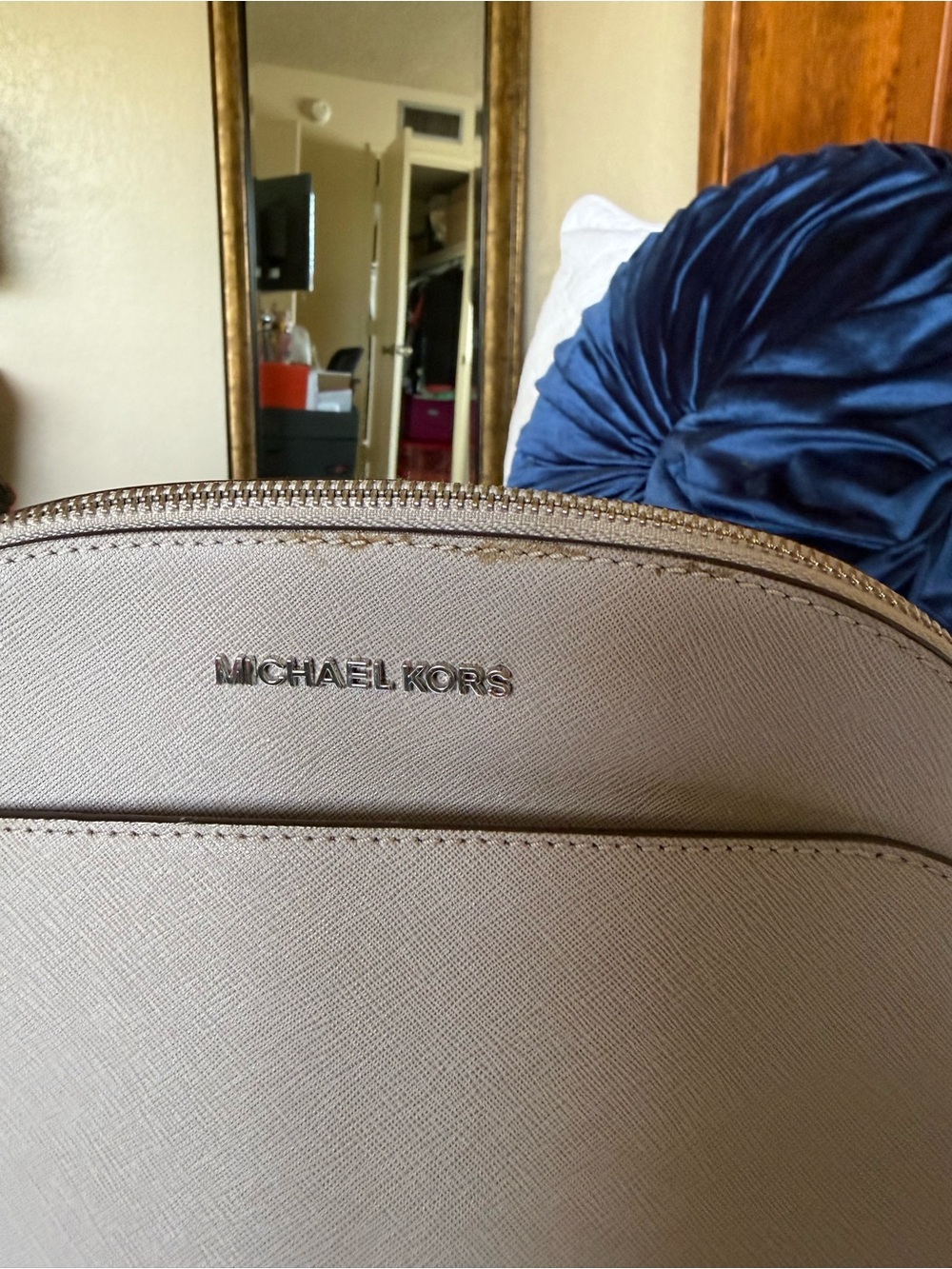 Michael Kors Saffiano Leather Mini Backpack in Taupe Gray - Picture 5 of 5
